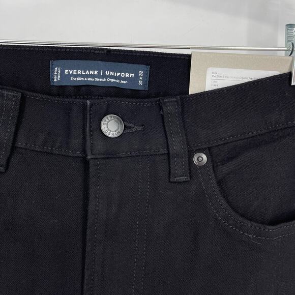 Everlane Uniform The Slim 4 Way Stretch Organic Jean Black 31x32 NWT - Picture 3 of 7